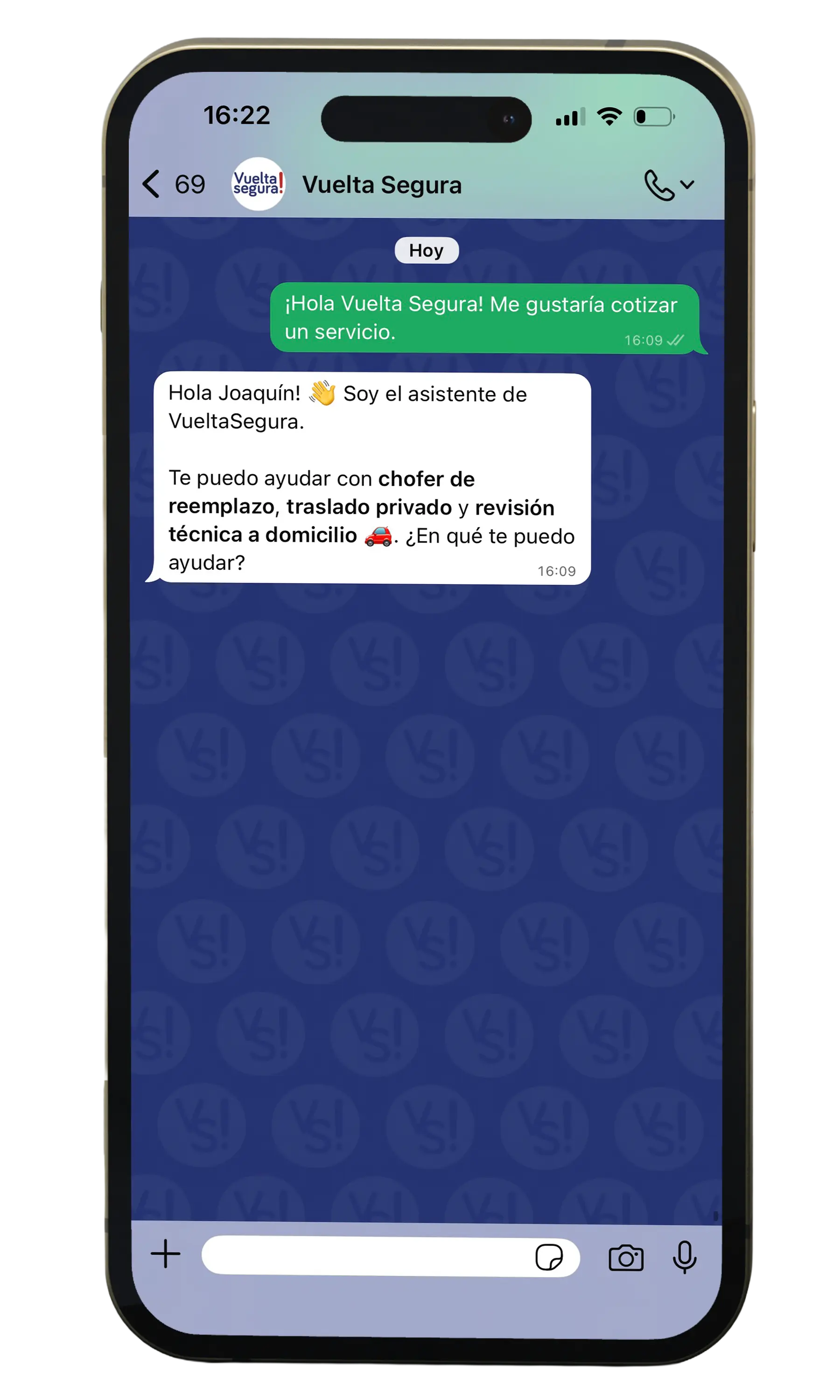 Interfaz del paso: Contáctanos
